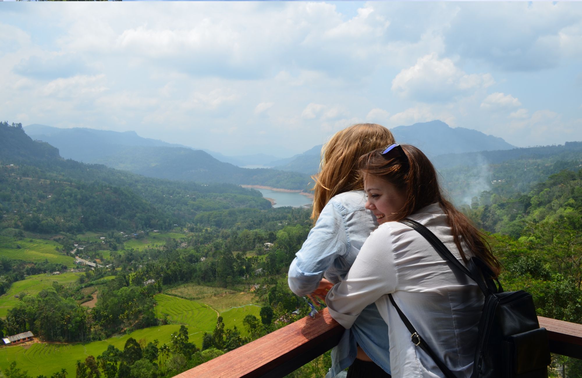 Srilanka Two Girls Looking At A Beautiful View