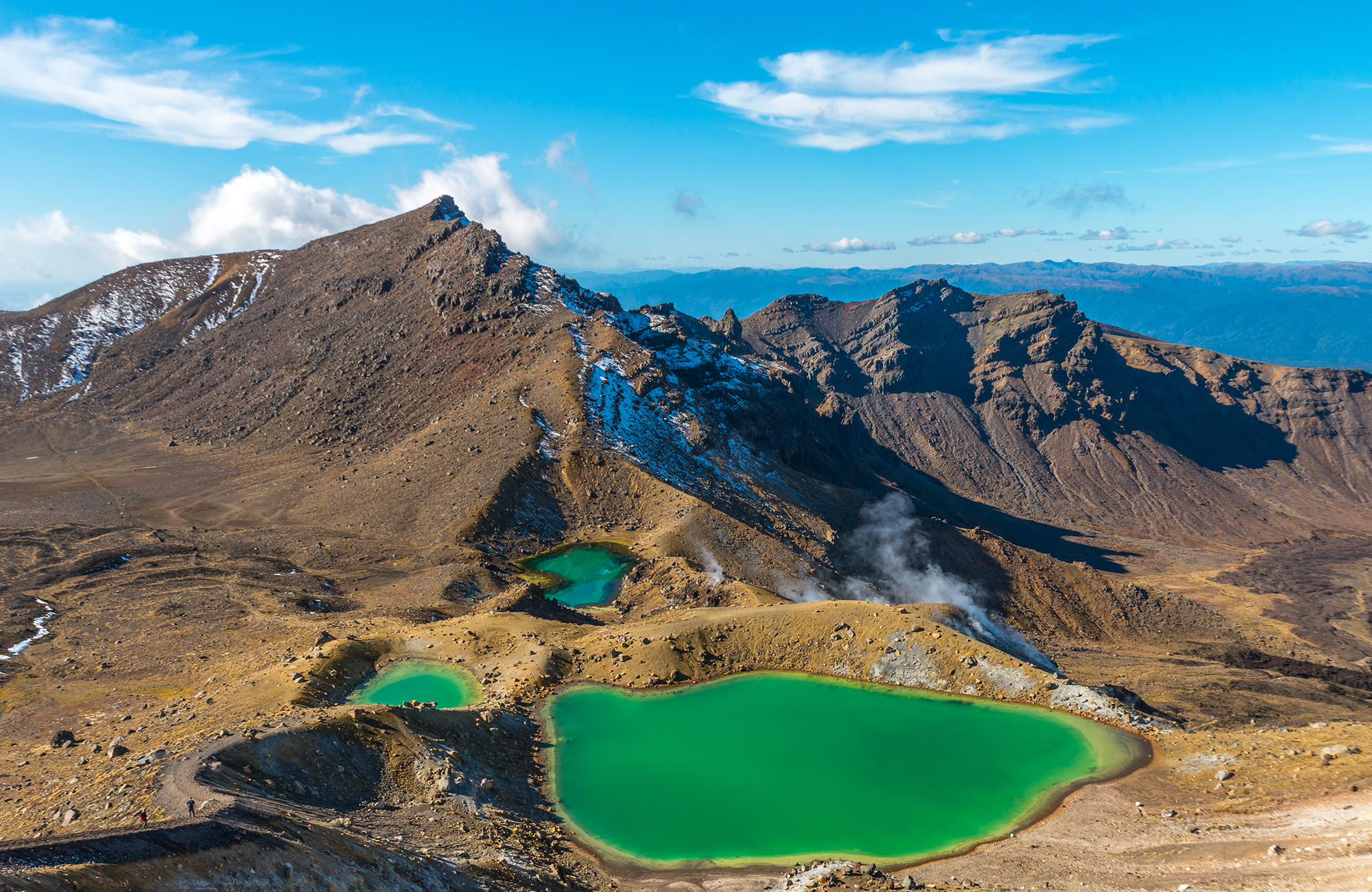 Uitzicht op de kratermeren bij Tongariro crossing | Reizen naar het Noordereiland