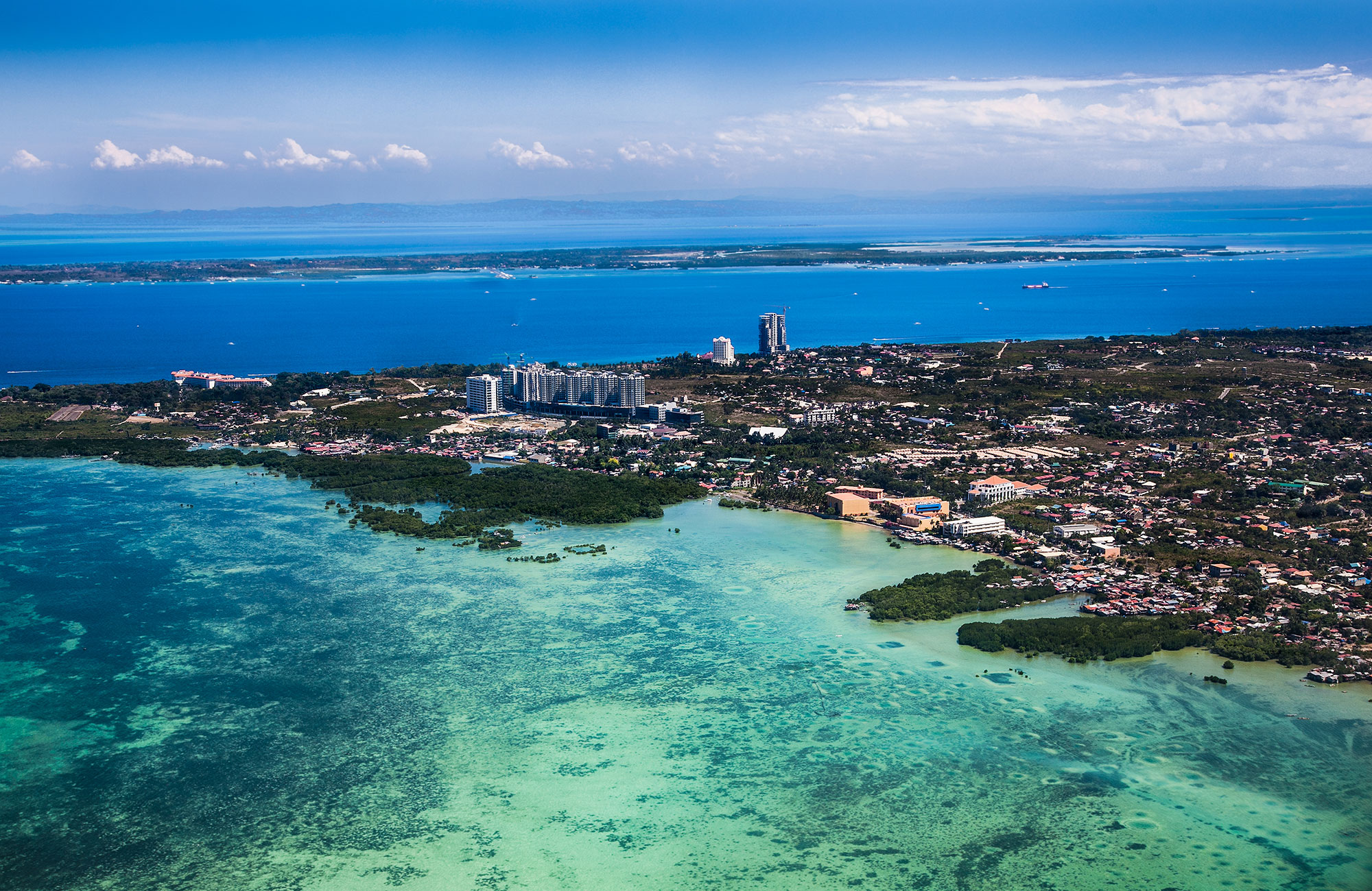 Aerial view of Cebu island on the Philippines