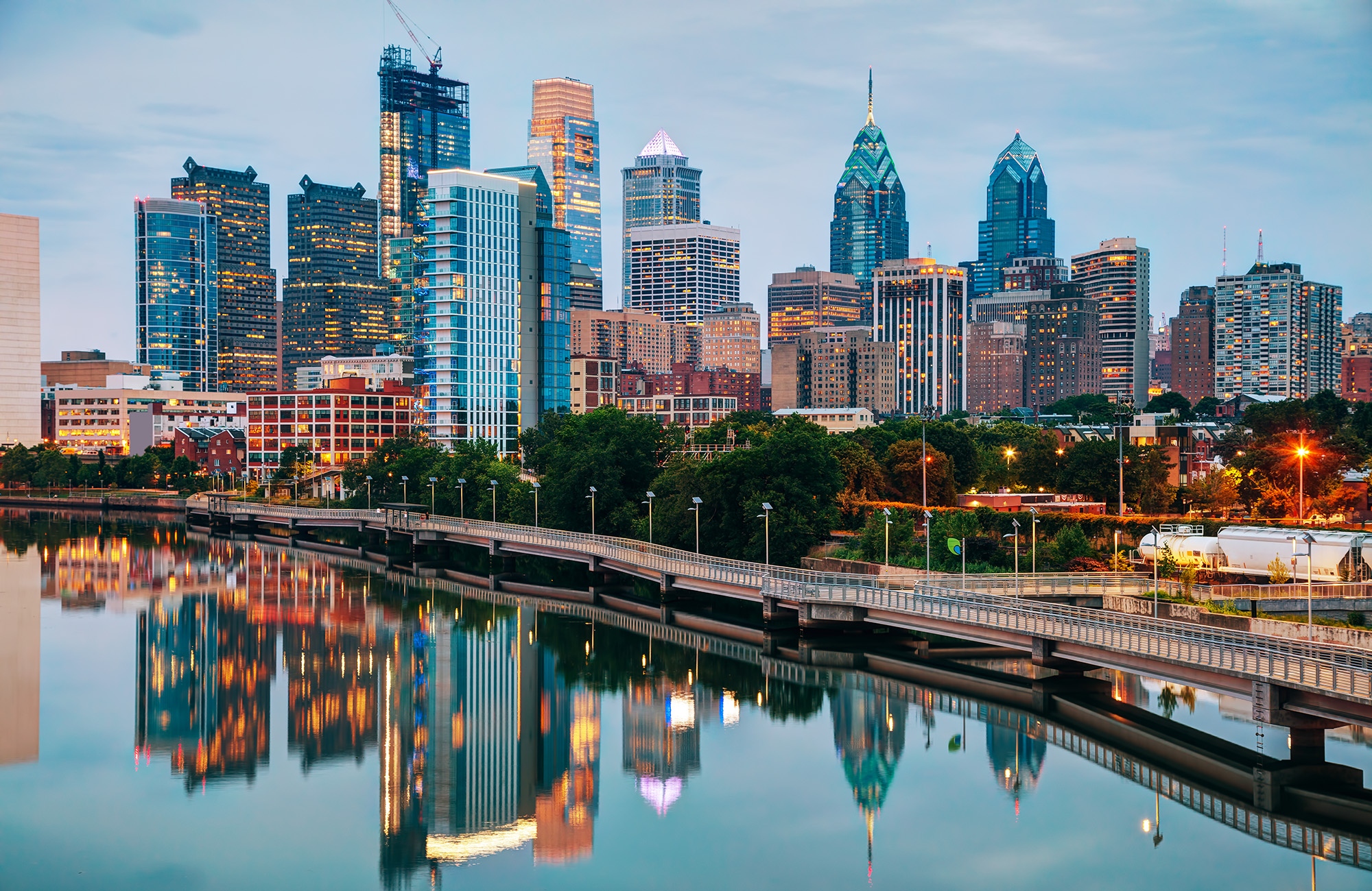 Skyline van Philadelphia bij zonsondergang | Rondreizen door Amerika met KILROY