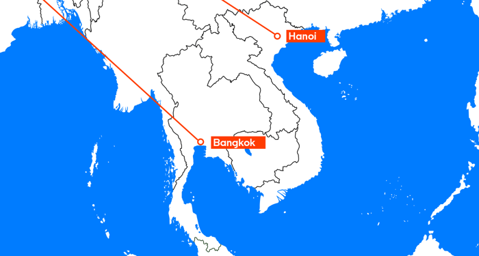 De route van het combinatieticket | Thailand & Vietnam