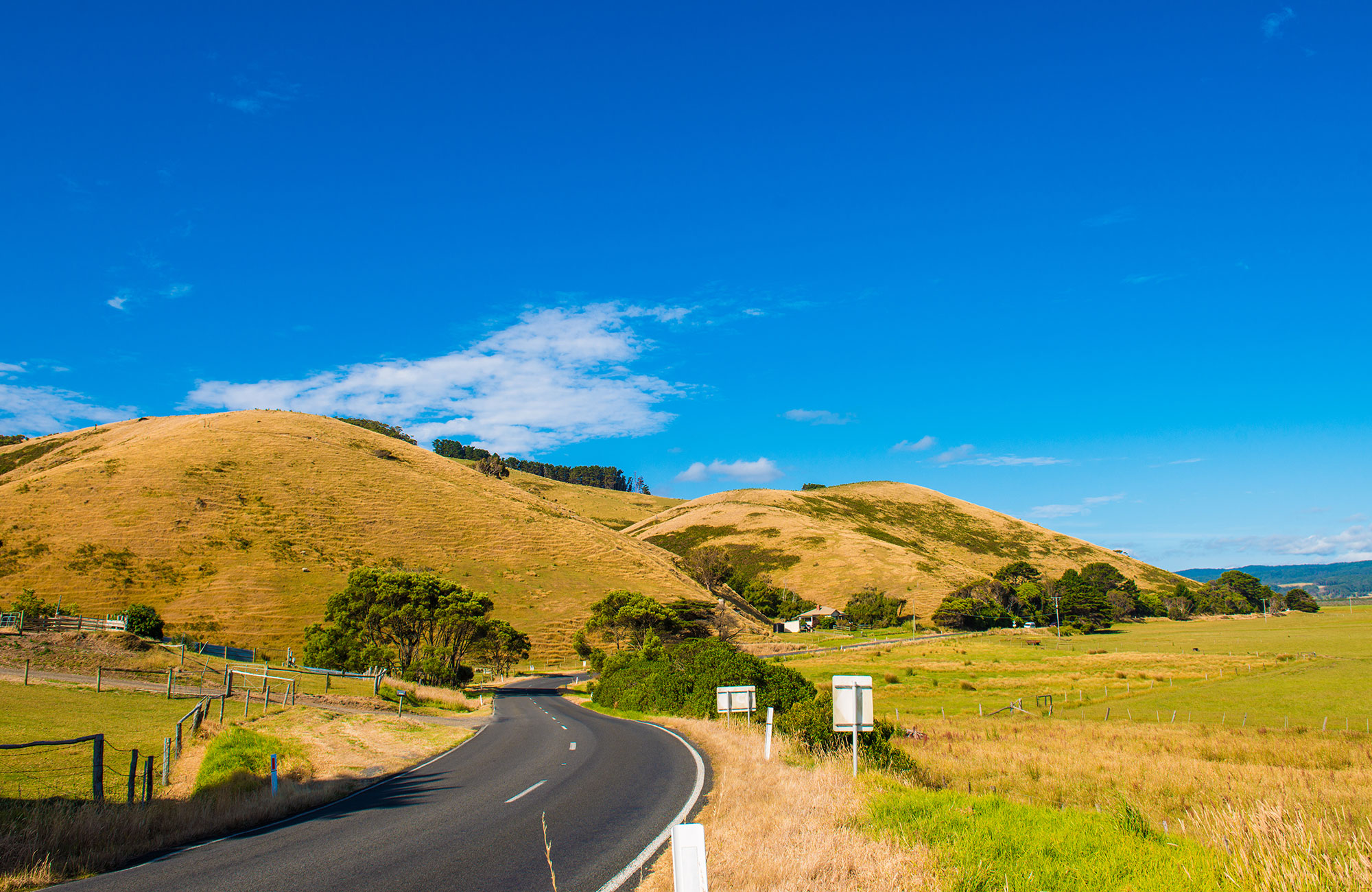 Lege weg in Australië tussen de natuur