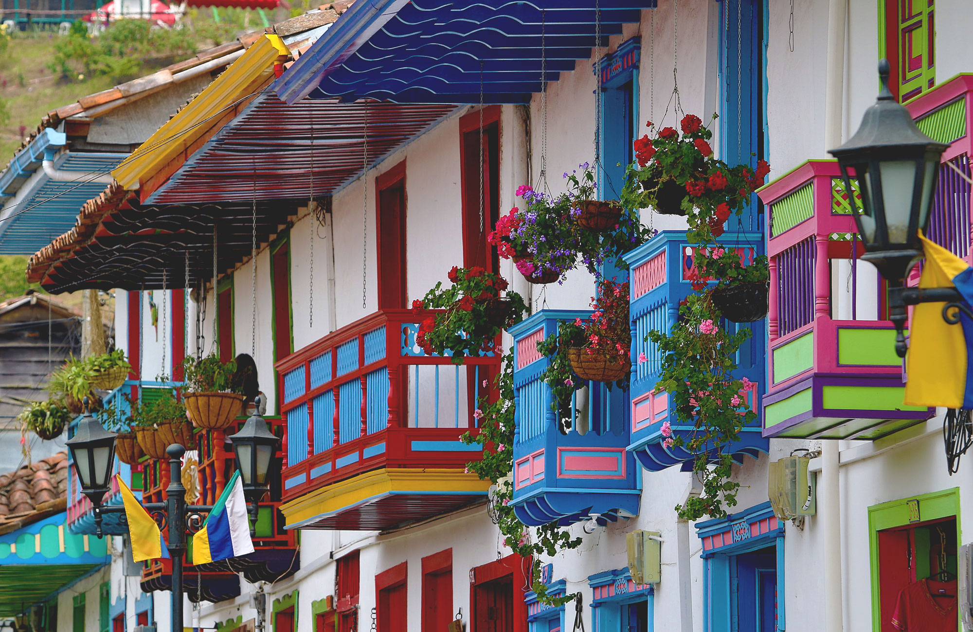 Colombia Salento Town Street Architecture
