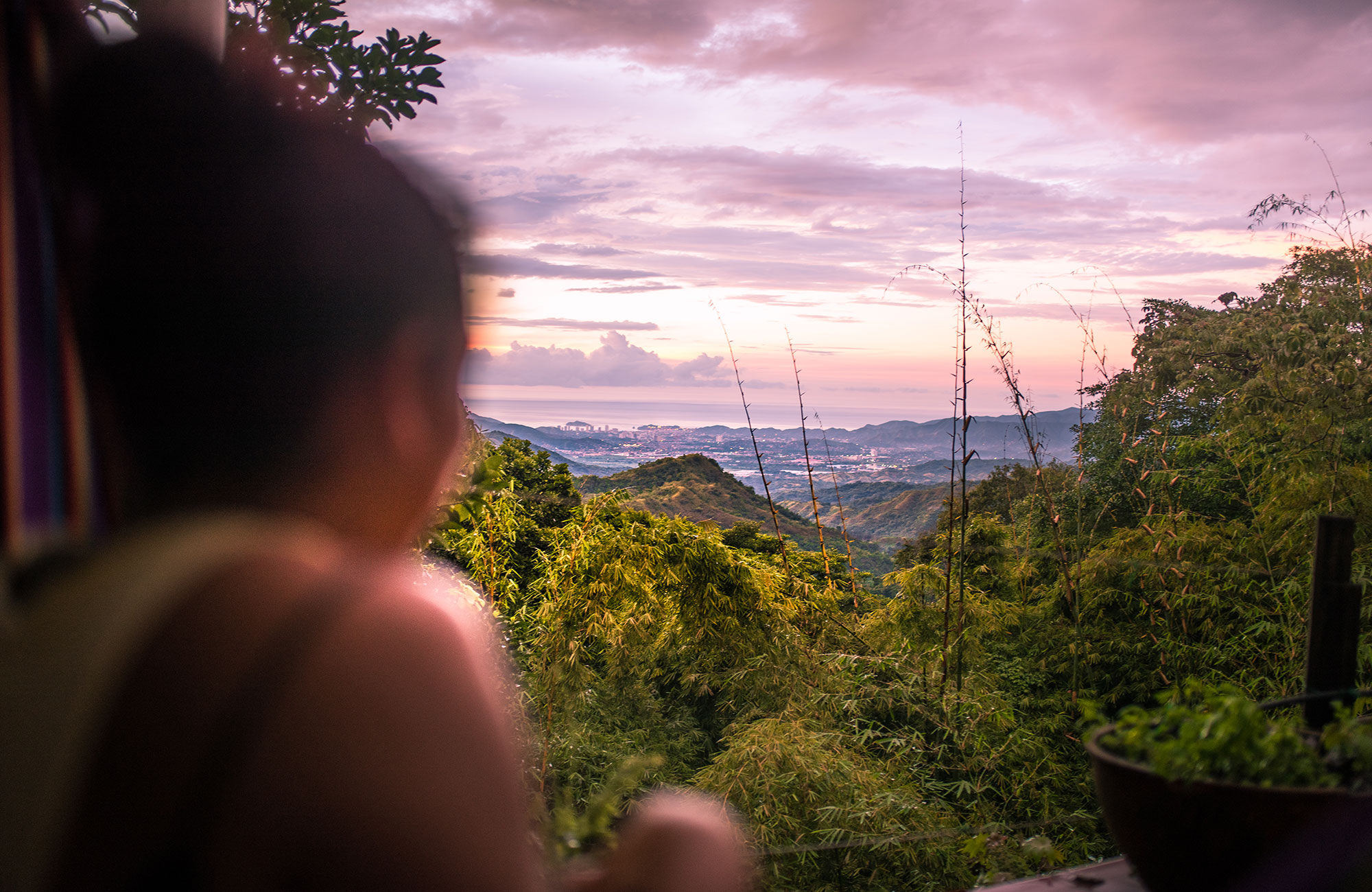 Colombia Minca Girl View Sunset