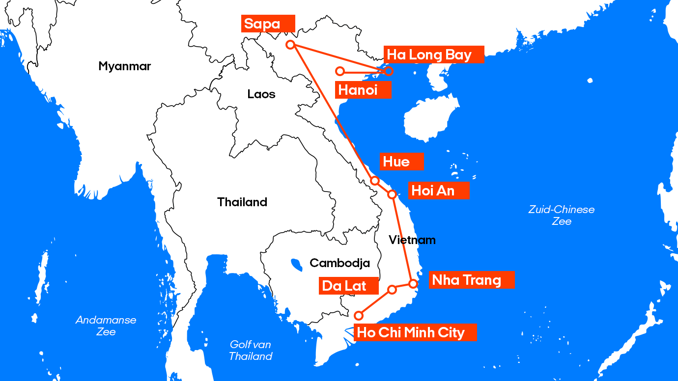 vietnam-backpack-route-map