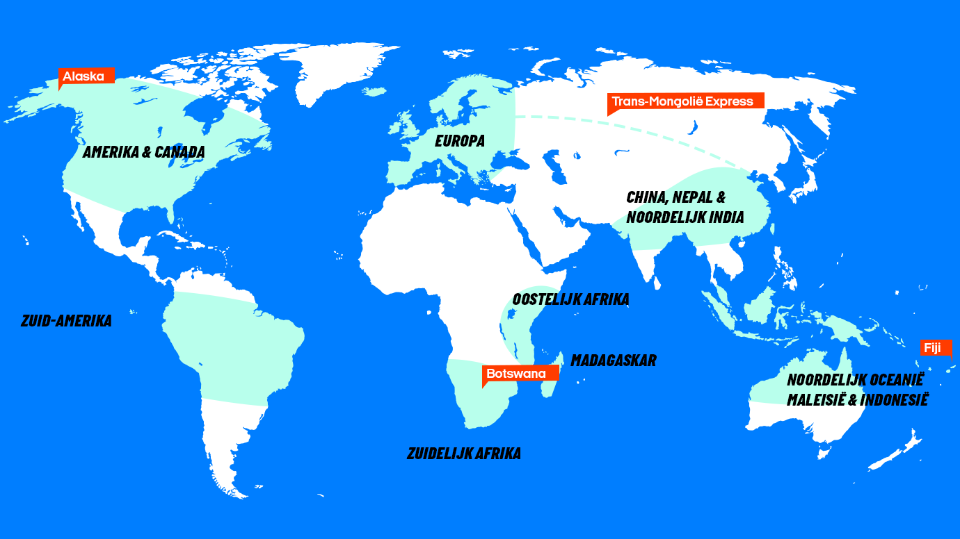 Kaart met beste reistijd juli | Beste bestemmingen juli | Reiskalender | KILROY