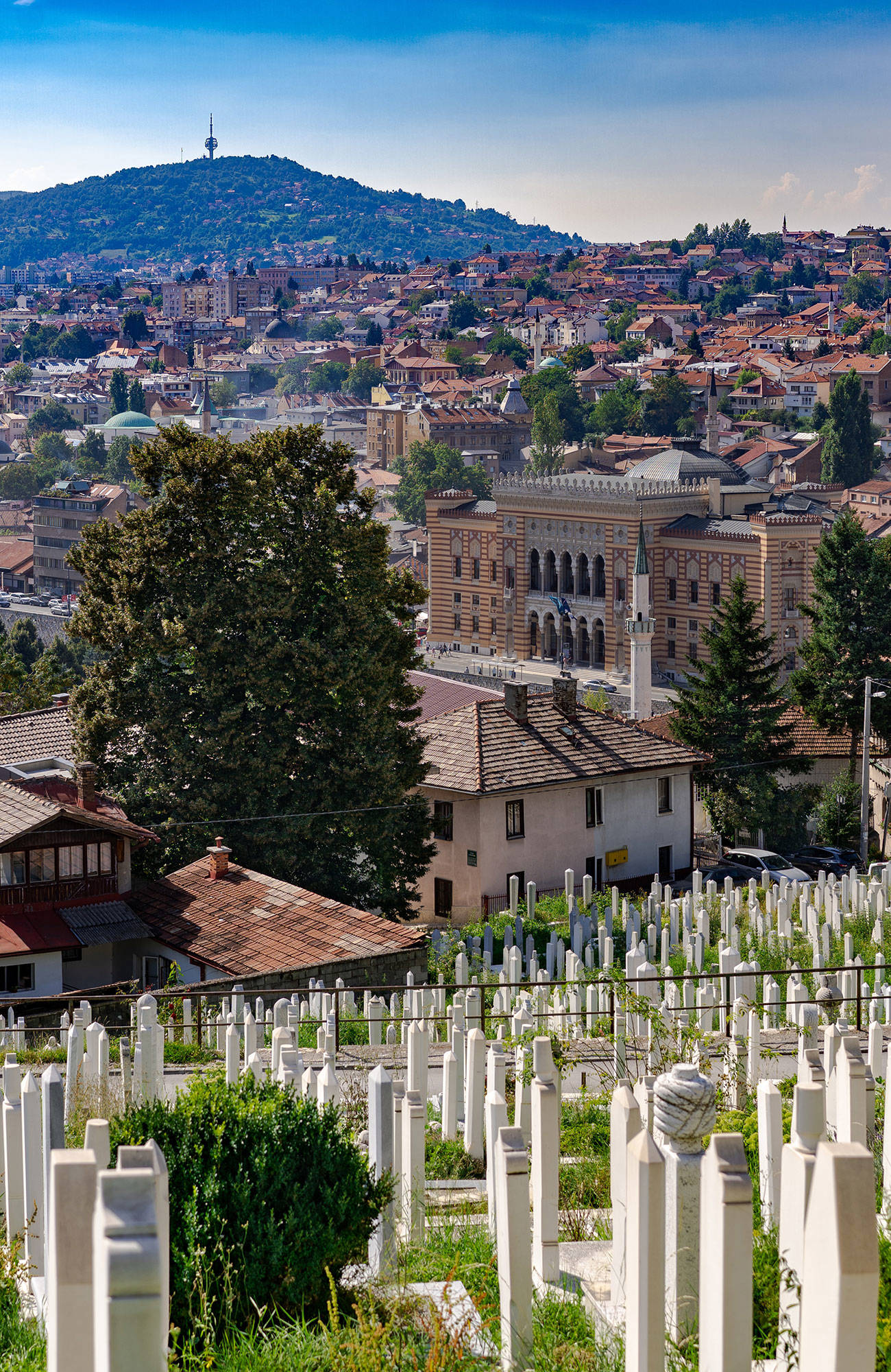 Uitzicht op de bergen vanaf begraafplaats | Reizen naar Sarajevo | KILROY