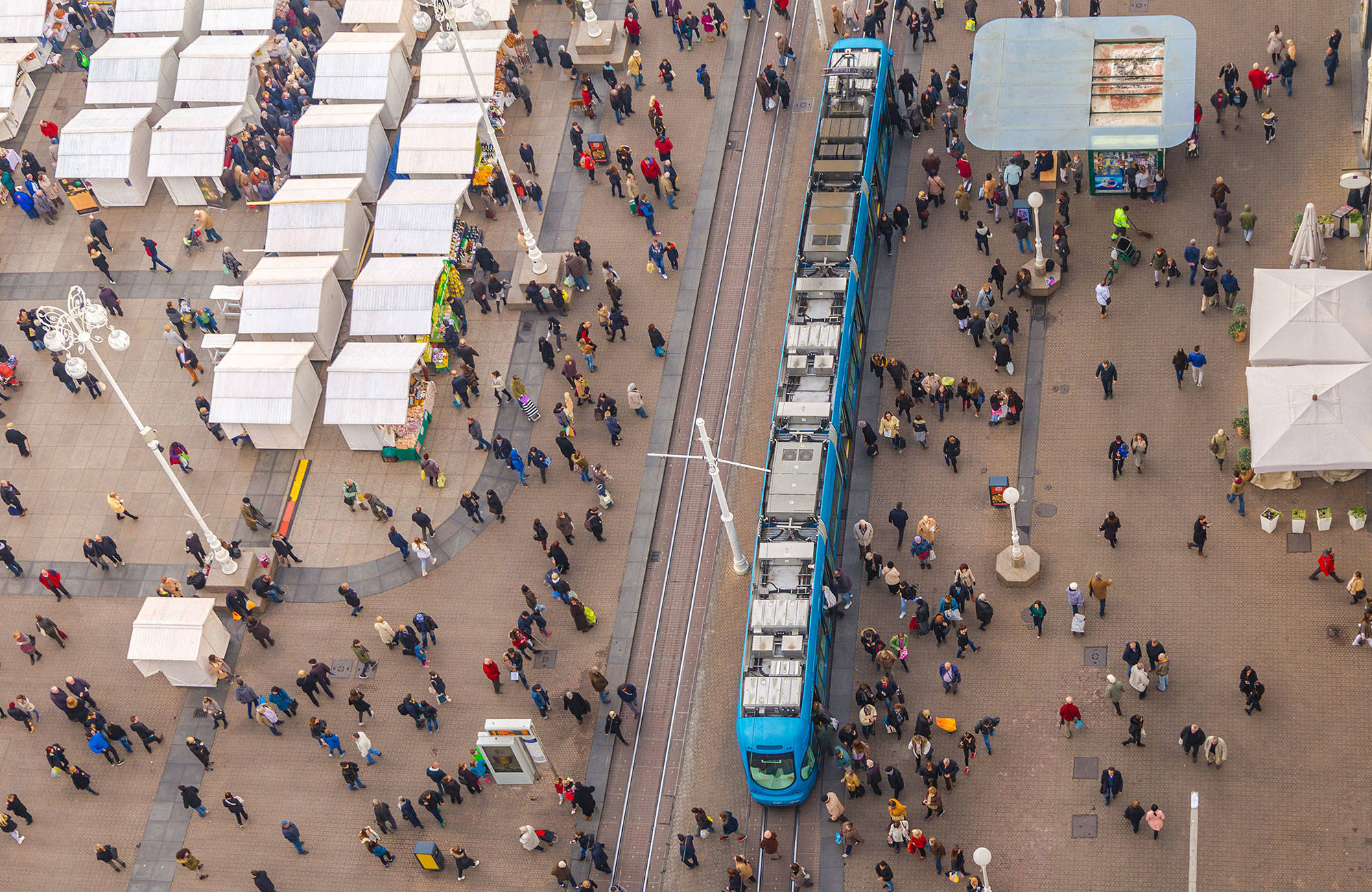Luchtfoto van Zagreb met tram | Reizen naar Zagreb | KILROY