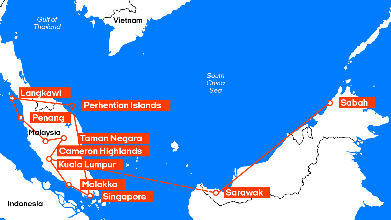 Malaysia Singapore Map Backpack