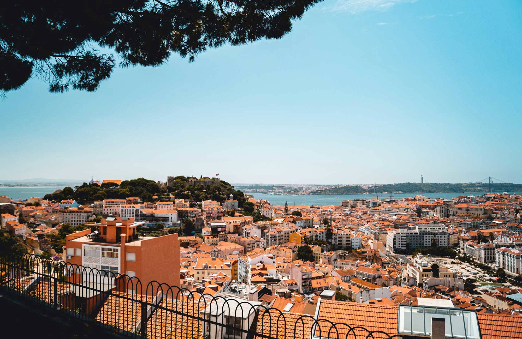 Portugal Lisbon City From The Rooftops