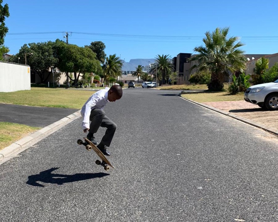 Skateboarder in Zuid-Afrika