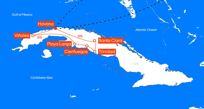 Routekaart rondreis Cuba | Het magische ritme van Cuba | KILROY