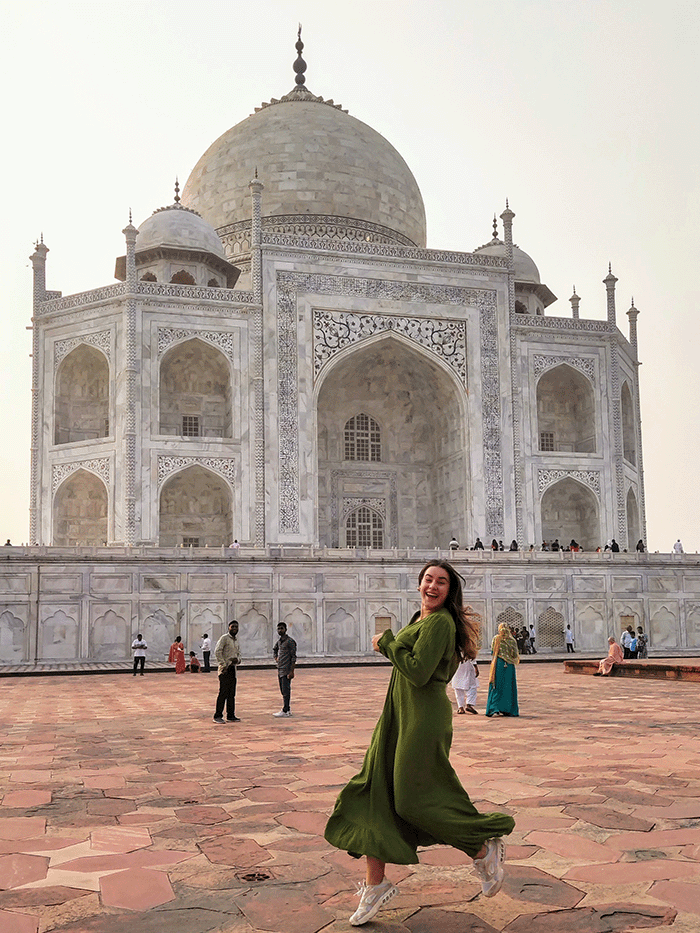 Reiziger met de Taj Mahal